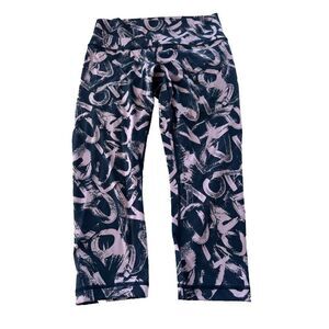 Lululemon Sz 10 High Waisted Wunder Under Legging Graffiti Pop Antoinette Crop
